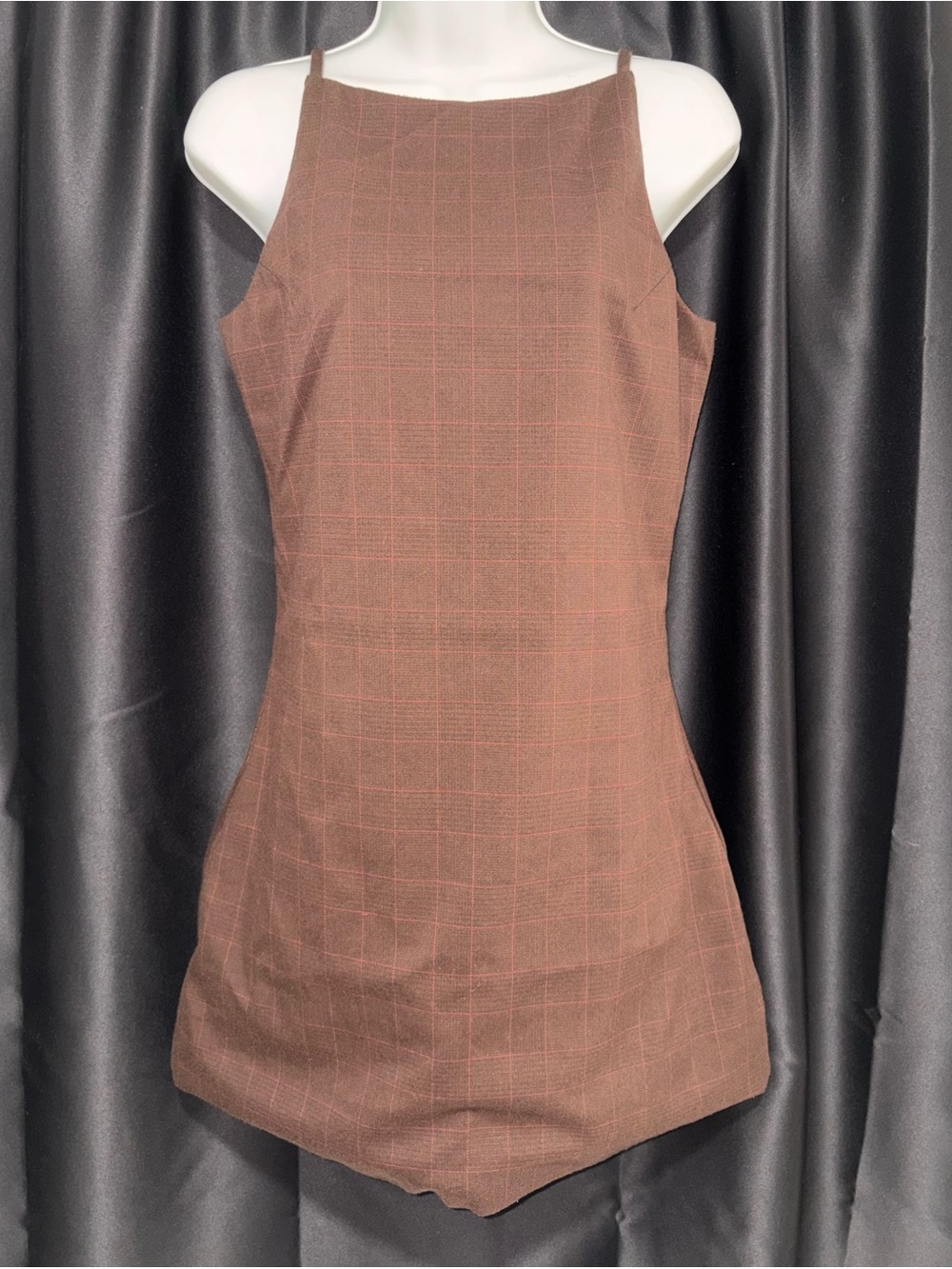 THRILLS Brown Plaid Shift Dress S